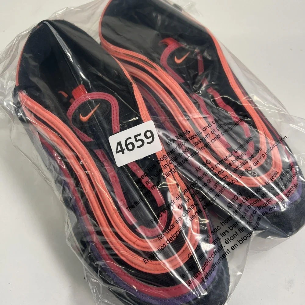 Nike Air Max 97 Sunset Mens Size 9.5 Black Red Purple Sneakers DJ5137-001‎